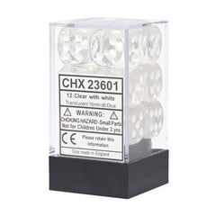 CHX 23601 Translucent 16mm d6 Clear/White Block (12)-1