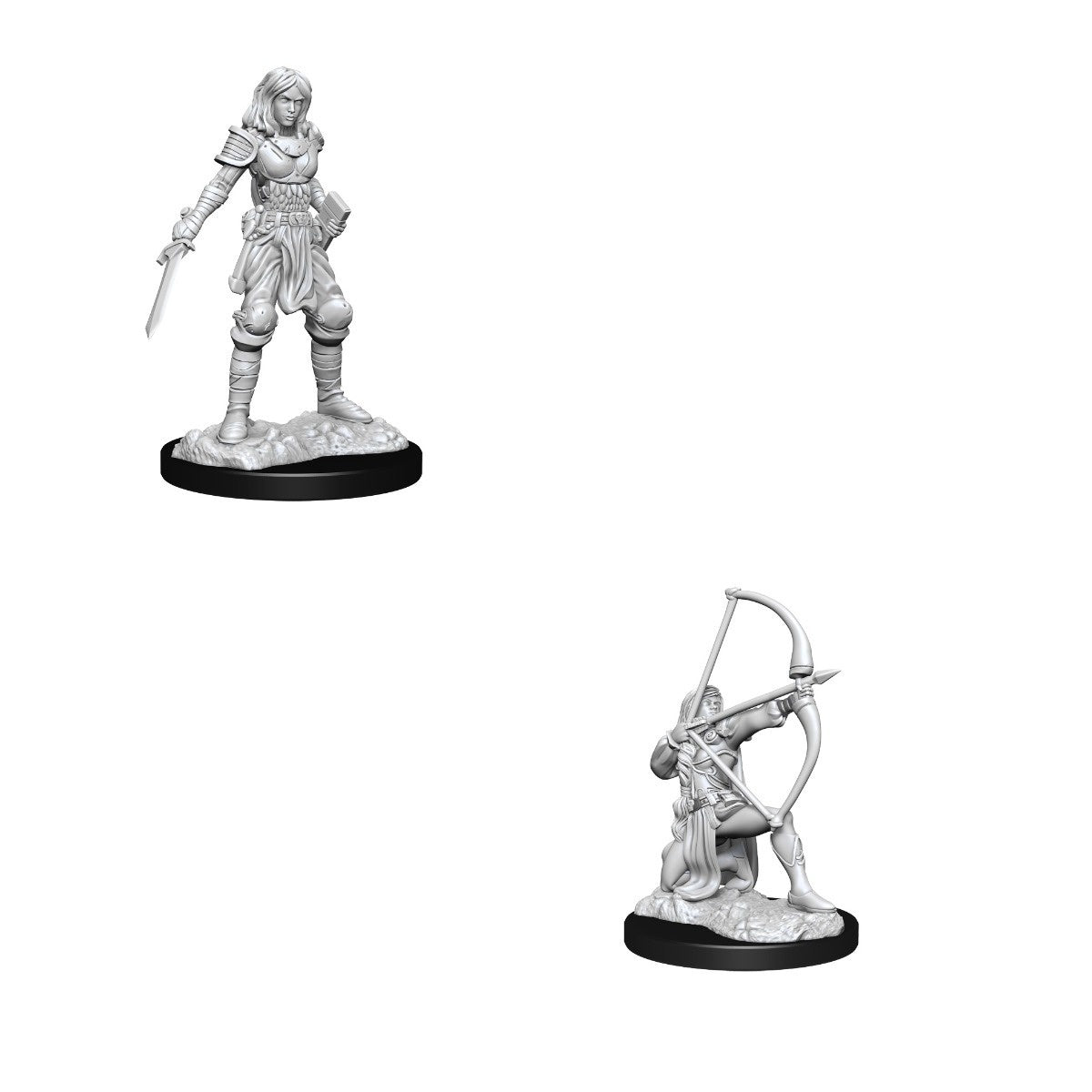 Pathfinder Deep Cuts Unpainted Miniatures Human Fighter Female-1