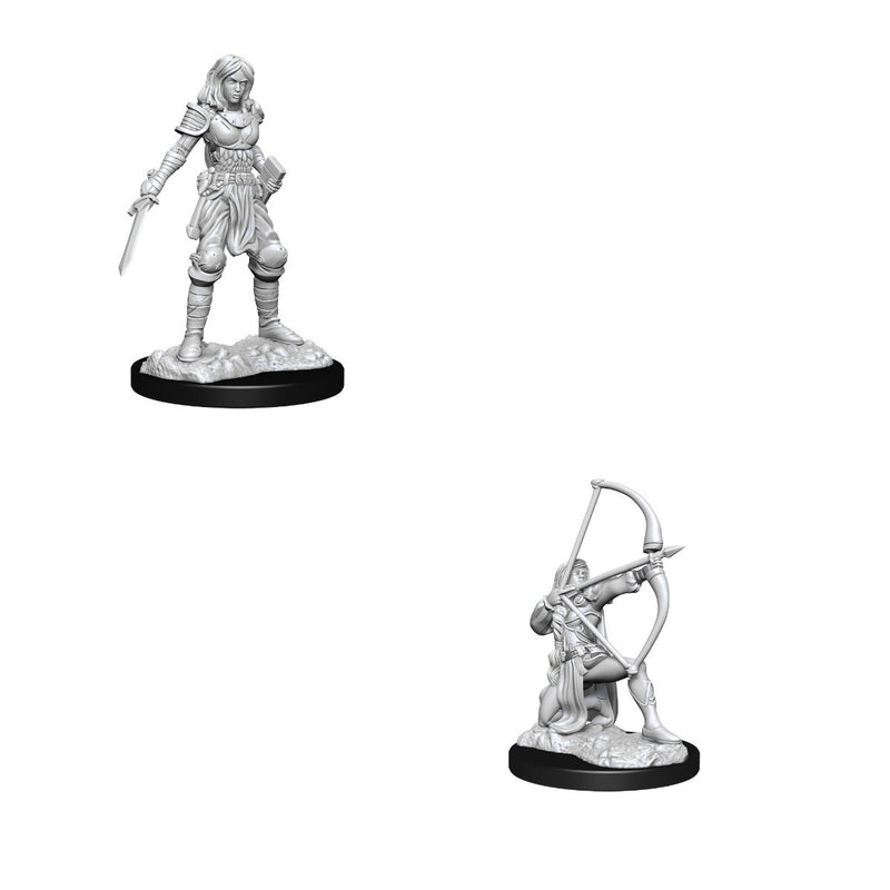 Pathfinder Deep Cuts Unpainted Miniatures Human Fighter Female-1