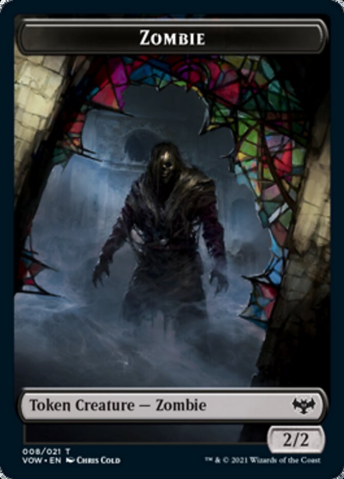 Zombie (008) // Dragon Illusion Double-Sided Token [Innistrad: Crimson Vow Tokens]-1