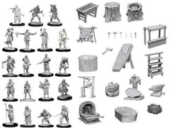 WizKids Deep Cuts Unpainted Miniatures Townspeople Accessories-1