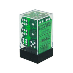 CHX 23605 Translucent 16mm d6 Green/white Block (12)-1