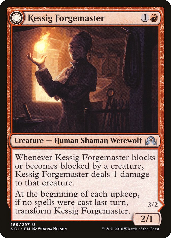 Kessig Forgemaster // Flameheart Werewolf [Shadows over Innistrad]-1