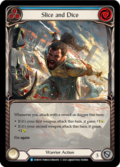 Slice and Dice (Blue) [EVR059] (Everfest)  1st Edition Extended Art Rainbow Foil-1