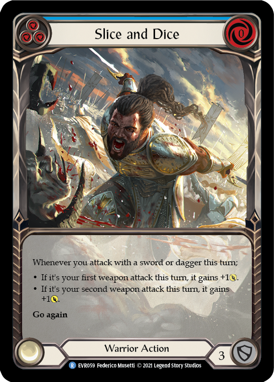 Slice and Dice (Blue) [EVR059] (Everfest)  1st Edition Extended Art Rainbow Foil-1
