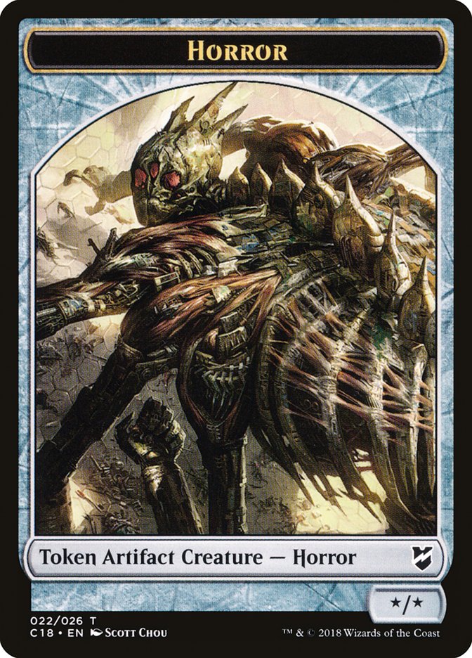 Mask // Horror Double-Sided Token [Commander 2018 Tokens]-2