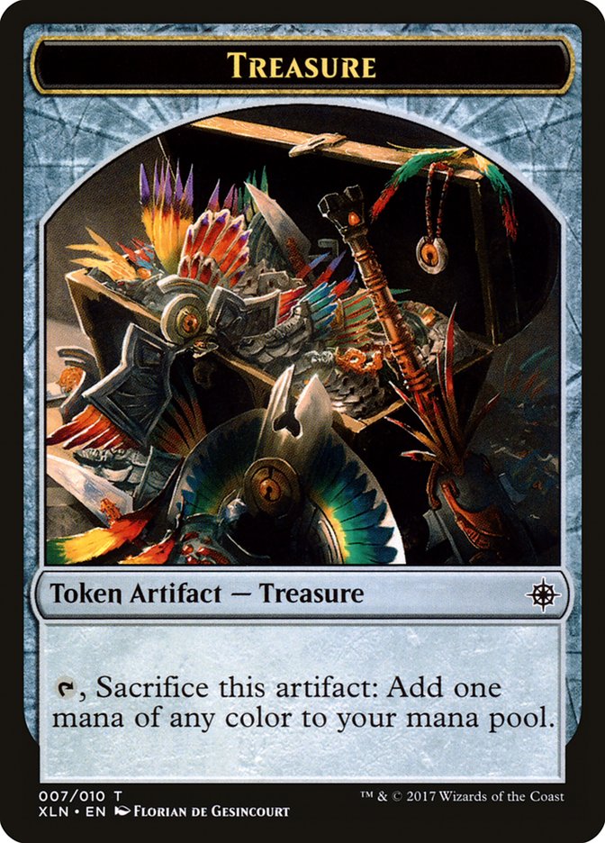 Saproling // Treasure (007) Double-Sided Token [Explorers of Ixalan Tokens]-2
