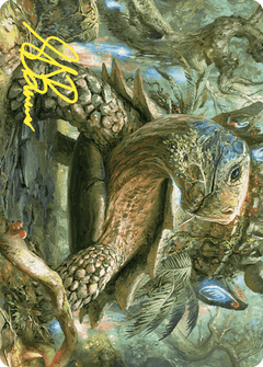 Blossoming Tortoise Art Card (Gold-Stamped Signature) [Wilds of Eldraine Art Series]-1