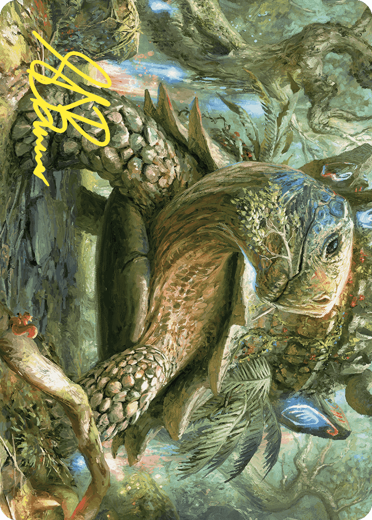 Blossoming Tortoise Art Card (Gold-Stamped Signature) [Wilds of Eldraine Art Series]-1