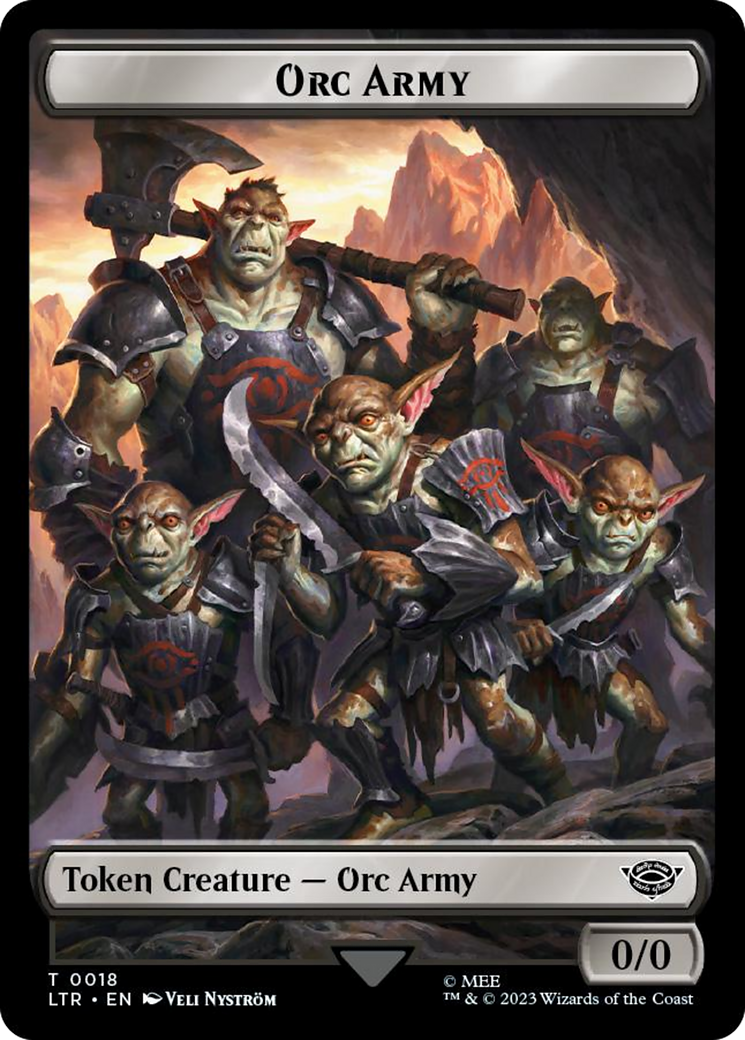 Orc Army (0018) // Food (0023) Double-Sided Token (Surge Foil) [The Lord of the Rings: Tales of Middle-Earth Tokens]-1