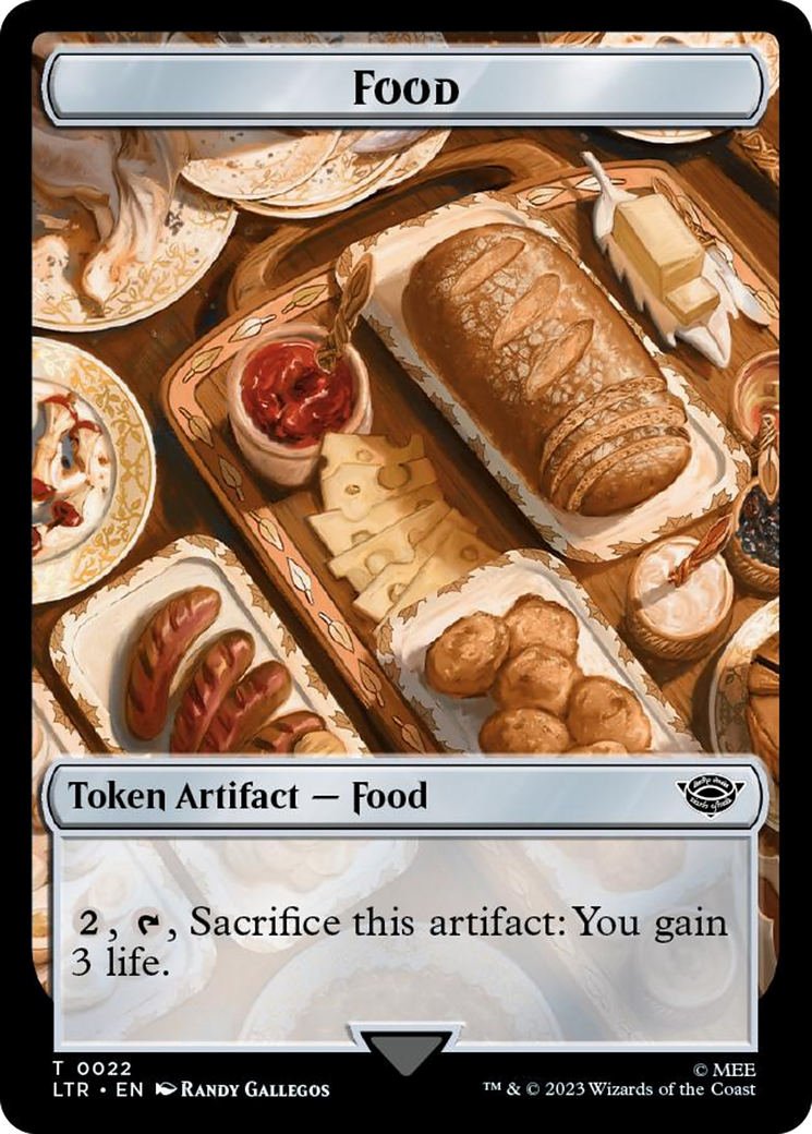 Spirit // Food (0022) Double-Sided Token (Surge Foil) [The Lord of the Rings: Tales of Middle-Earth Tokens]-2