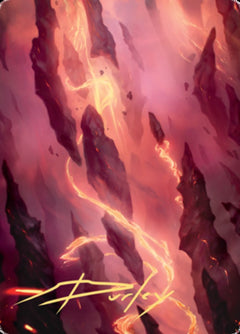 Mountain 1 Art Card (Gold-Stamped Signature) [Zendikar Rising Art Series]-1