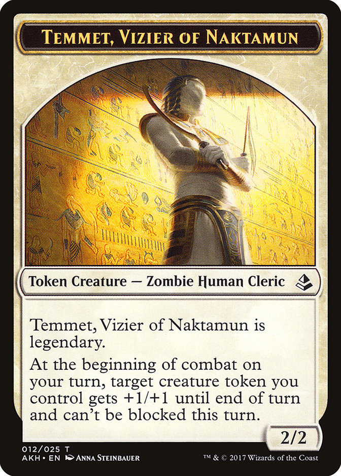 Temmet, Vizier of Naktamun // Zombie Double-Sided Token [Amonkhet Tokens]-1