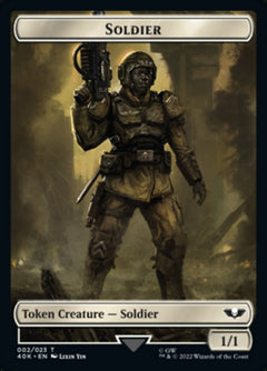 Soldier (002) // Space Marine Devastator Double-Sided Token (Surge Foil) [Warhammer 40,000 Tokens]-1