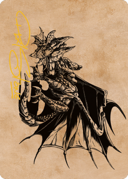 Ancient Copper Dragon Art Card (52) (Gold-Stamped Signature) [Commander Legends: Battle for Baldur's Gate Art Series]-1