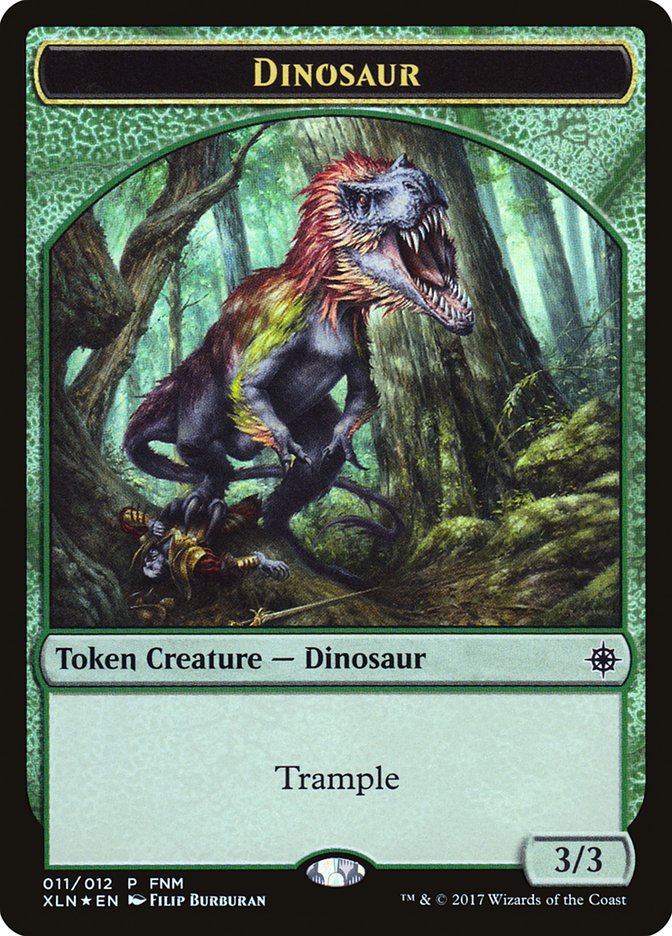 Dinosaur // Treasure Double-Sided Token [Friday Night Magic 2017]-1