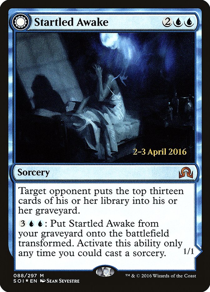 Startled Awake // Persistent Nightmare [Shadows over Innistrad Prerelease Promos]-1
