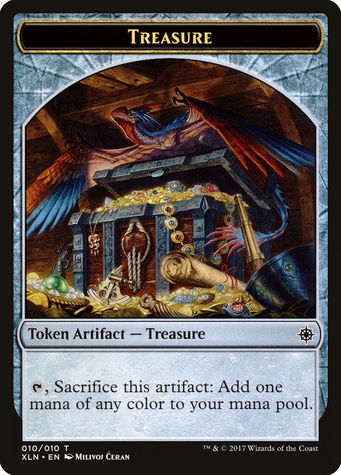 Saproling // Treasure (010) Double-Sided Token [Explorers of Ixalan Tokens]-2