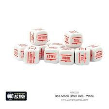 Bolt Action Orders Dice -  White-1