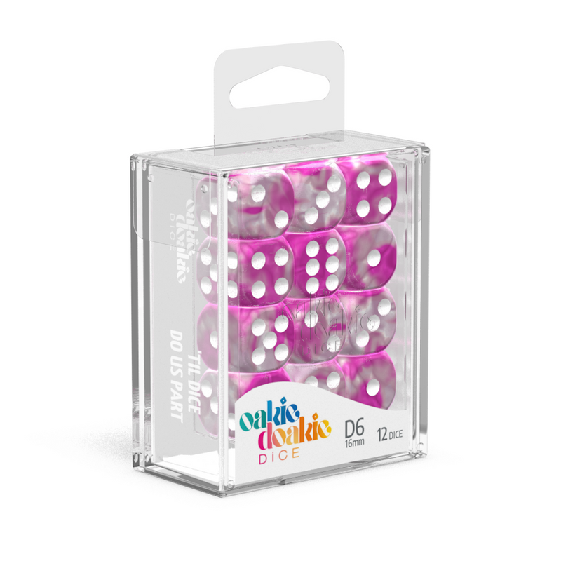 Oakie Doakie Dice D6 16 mm GemiDice - Magnolia (12)-1