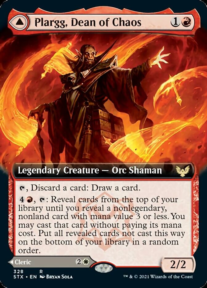 Plargg, Dean of Chaos // Augusta, Dean of Order (Extended Art) [Strixhaven: School of Mages]-1