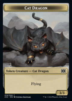 Cat Dragon // Soldier Double-Sided Token [Double Masters 2022 Tokens]-1
