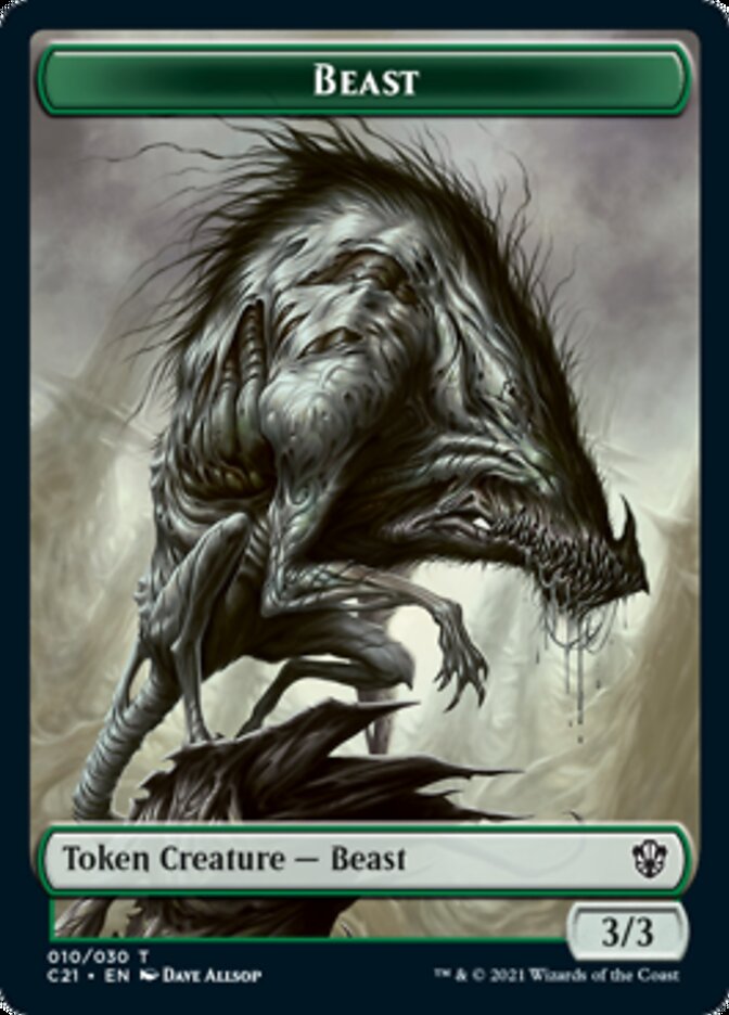 Beast (010) // Fish Double-Sided Token [Commander 2021 Tokens]-1