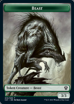 Beast (010) // Fish Double-Sided Token [Commander 2021 Tokens]-1
