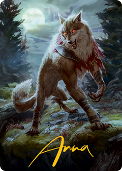 Arlinn, the Moon's Fury 1 Art Card (Gold-Stamped Signature) [Innistrad: Midnight Hunt Art Series]-1