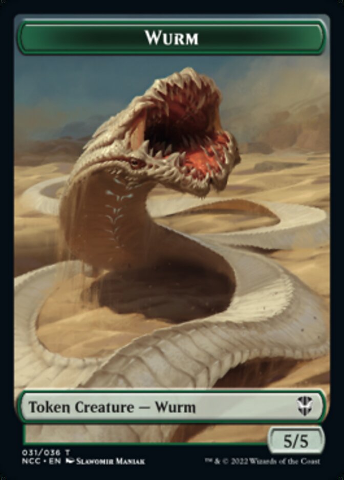 Elf Warrior // Wurm Double-Sided Token [Streets of New Capenna Commander Tokens]-2