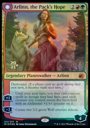 Arlinn, the Pack's Hope // Arlinn, the Moon's Fury [Innistrad: Midnight Hunt Prerelease Promos]-1