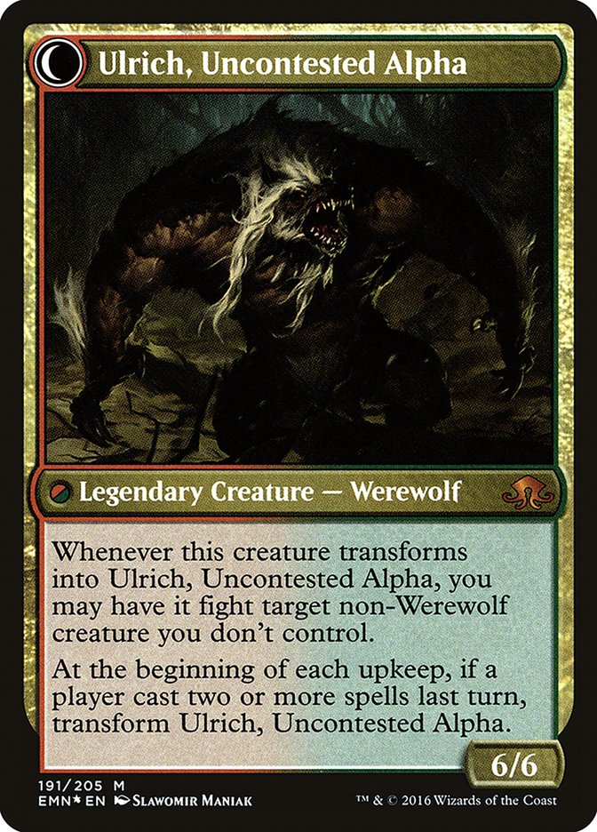 Ulrich of the Krallenhorde // Ulrich, Uncontested Alpha [Eldritch Moon Prerelease Promos]-2