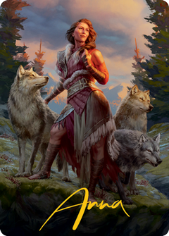Arlinn, the Pack's Hope 1 Art Card (Gold-Stamped Signature) [Innistrad: Midnight Hunt Art Series]-1