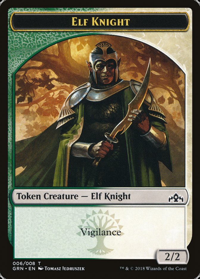 Saproling // Elf Knight Double-Sided Token [Guilds of Ravnica Guild Kit Tokens]-2