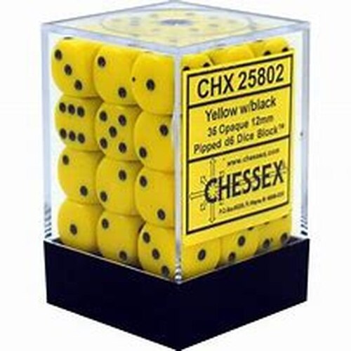 CHX 25802 Opaque 12mm d6 Yellow/Black Block (36)-1