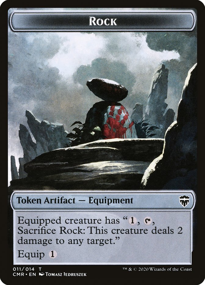 Golem // Rock Double-Sided Token [Commander Legends Tokens]-2