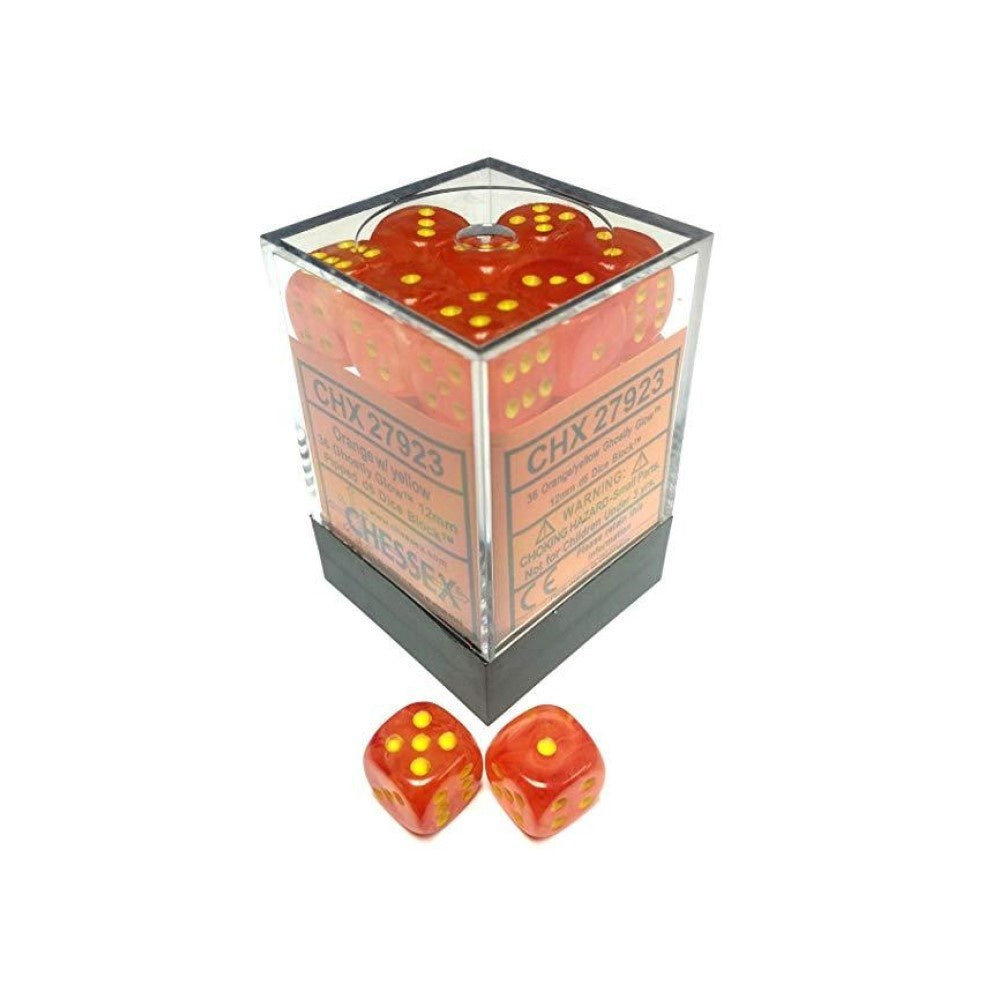 CHX 27923 Ghostly Glow 12mm d6 Orange/Yellow Block (36)