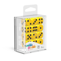 Oakie Doakie Dice D6 16 mm Solid - Yellow (12)-1