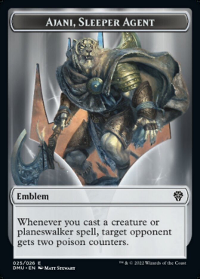 Soldier // Ajani, Sleeper Agent Emblem Double-Sided Token [Dominaria United Tokens]-2