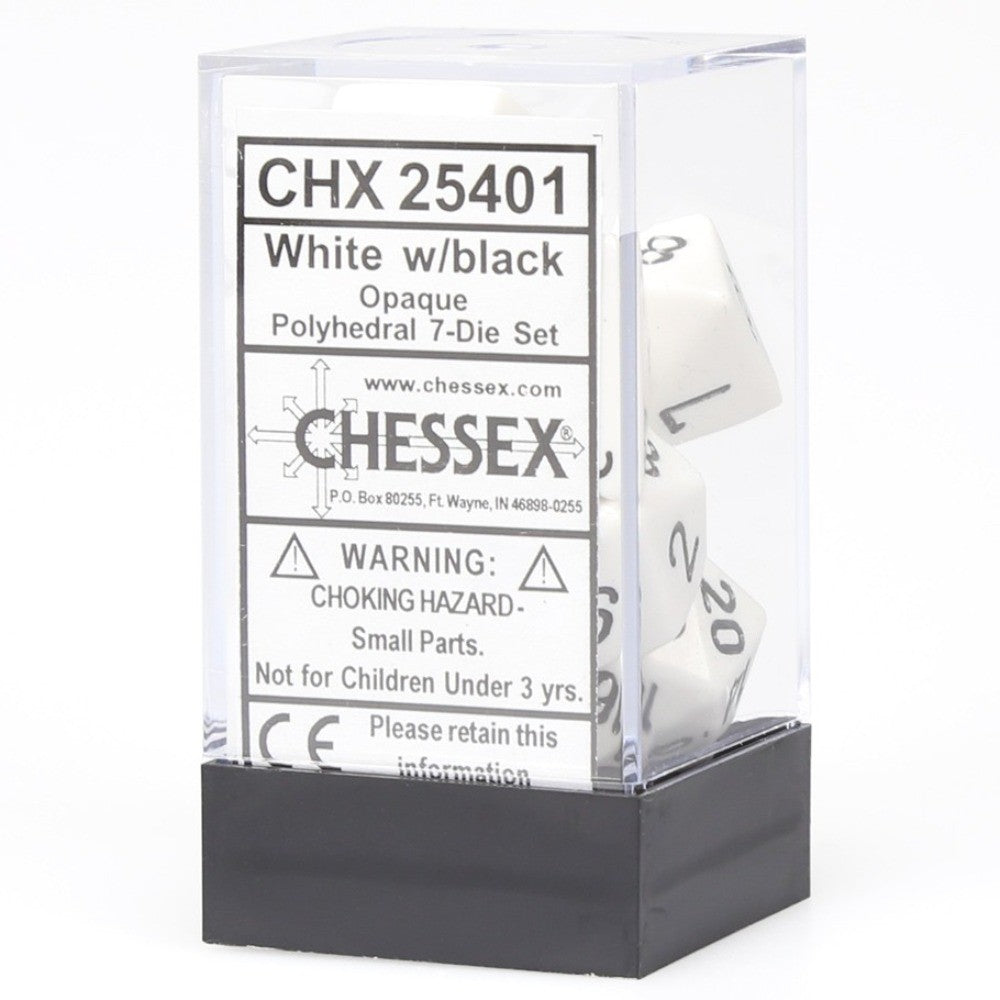 CHX 25401 Opaque Polyhedral White/black 7-Die Set-1