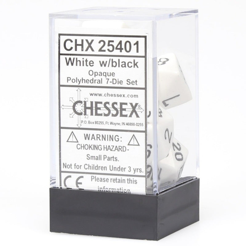 CHX 25401 Opaque Polyhedral White/black 7-Die Set-1