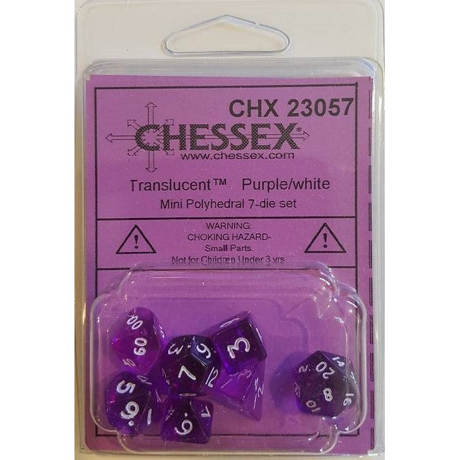 CHX 23057 Transparent Mini Purple/White 7-Die Set-1