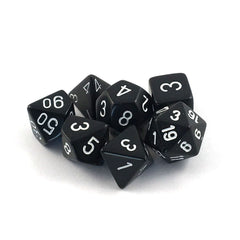 CHX 25408 Opaque Polyhedral Black/white 7-Die Set-1