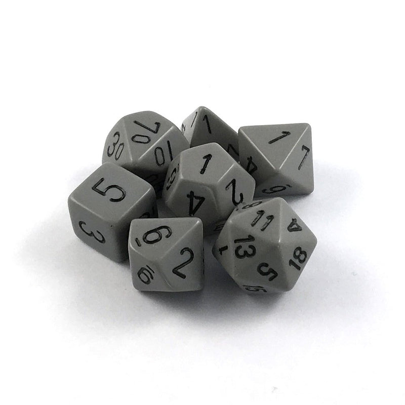 CHX 25410 Opaque Polyhedral Dark Grey/black 7-Die Set-1