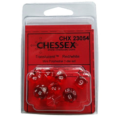 CHX 23054 Transparent Mini Red/White 7-Die Set-1