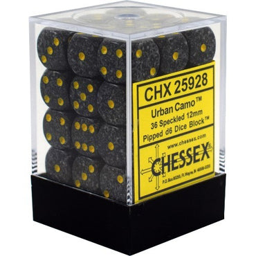 CHX 25928 Speckled 12mm d6 Urban Camo Block (36)