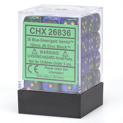 CHX 26836 Gemini 12mm d6 Blue-Green/Gold Block (36)-1