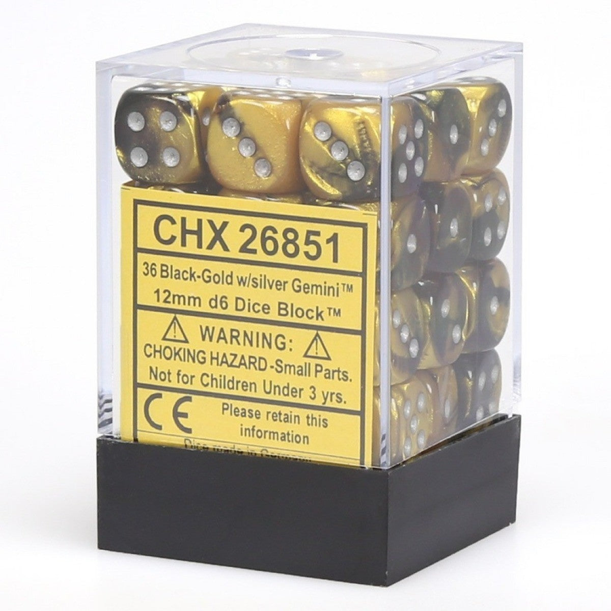 CHX 26851 Gemini 12mm d6 Black Gold/Silver Block (36)-1
