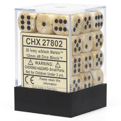 CHX 27802 Marble 12mm d6 Ivory/Black Block (36)-1