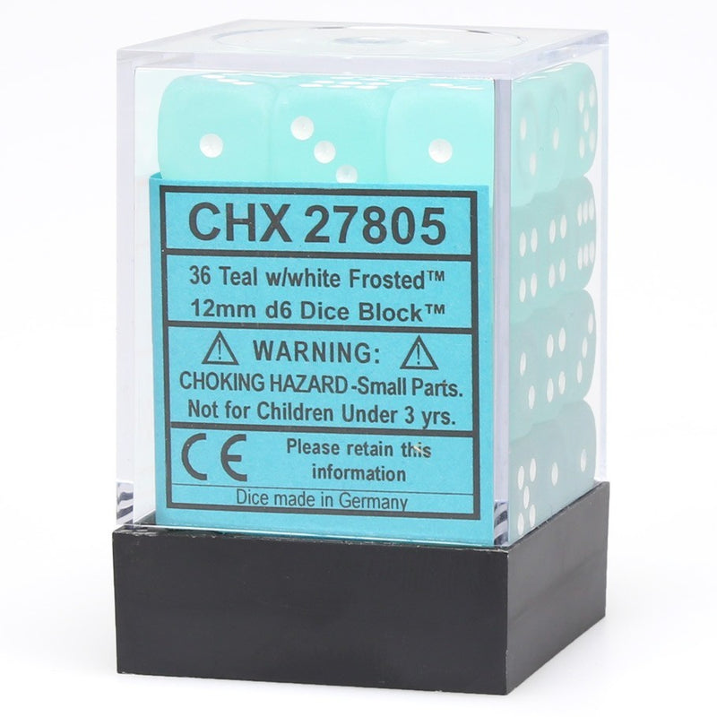 CHX 27805 Frosted 12mm d6 Teal/white Block (36)-1